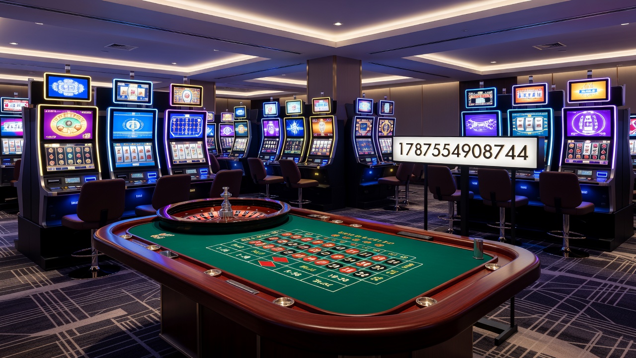 Players engaging with connected roulette and slot terminals in a casino setting